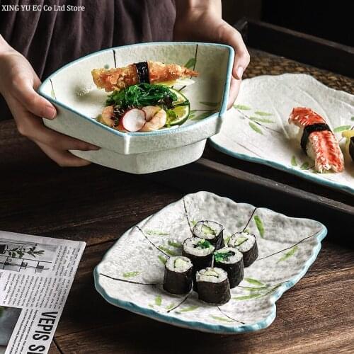Japanese-style Ceramic Personality Plate Creative Special-shaped Dinner Plate Dinner Plate Sushi Plate Sashimi Set Tableware