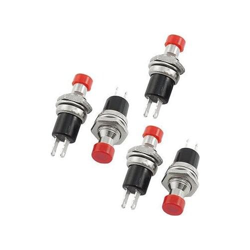 Red Momentary Panel Mount Pushbutton Switch AC 125V 3A 250V 1A