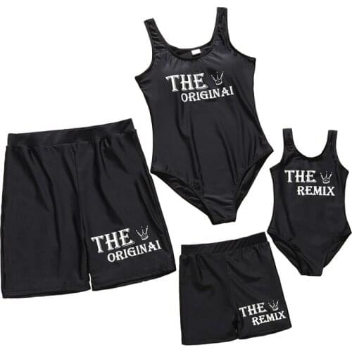 Parent- Child Swimwear 2021 European And American Hot Style New Beach Pants Male Adult Children 's Family Swimsuit