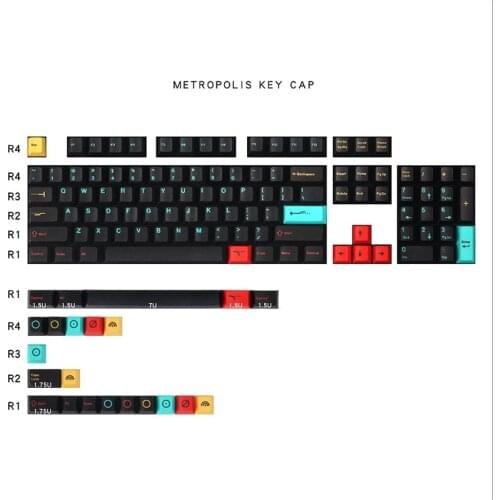 Metropolis Keycap Sublimation Mechanical Keyboard 136 Key Keycaps Cheey Profile 87/104 cherry 3000 68 Filco Customized Key-cap
