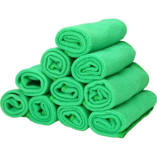 Mayitr 10pcs Soft Microfiber Wash Cleaning Towels Duster Cloths for Home Furniture auto Car Clean towels Green