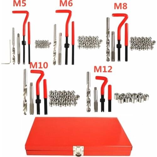 131Pcs/Set Engine Block Restoring Damaged Thread Repair Tool Kit M5x0.8 M6x1.0 M8x1.25 M10x1.5 M12x1.75 Free Shipping