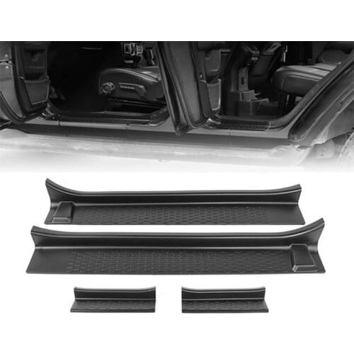 Front Entry Guards Door Sill Plate Protectors for Jeep Wrangler JL 2018+ for Jeep Gladiator JT 2018+ ABS Door Threshold Bar Stri