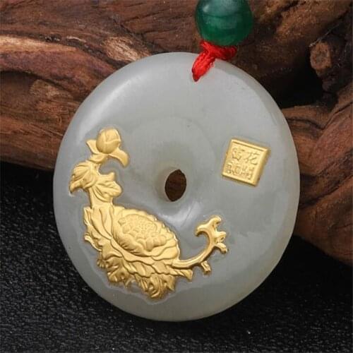 Women Men Pendants Jade y2018 New Design Flower Jade Necklace For Unisex Good Quality Best gift Hot Selling