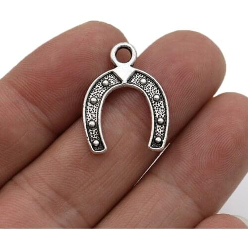 JAKONGO Horseshoe Charms Pendants for Jewelry Making Bracelet DIY Handmade Accessories 24x18mm 15pcs