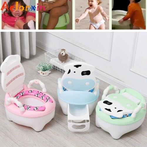 Cow Portable Travel Baby Potty Baby Pot For Babies Kids Childrens Potty Training Baby Toilet Nursery Pots Urina Toilet Seatl
