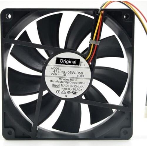 Original 100% working 4710kl-05w-b59 4710kl-05w-b50 12025 24V 0.38a stop alarm frequency converter cooling fan 12cm