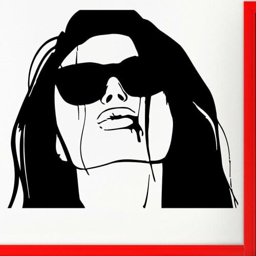 Sexy Gilrs Wall Sticker Woman With Sunglass Window Vinyl Decal Cool Living Room Super Sexy Girl Woman Teen Room Home Decor M106
