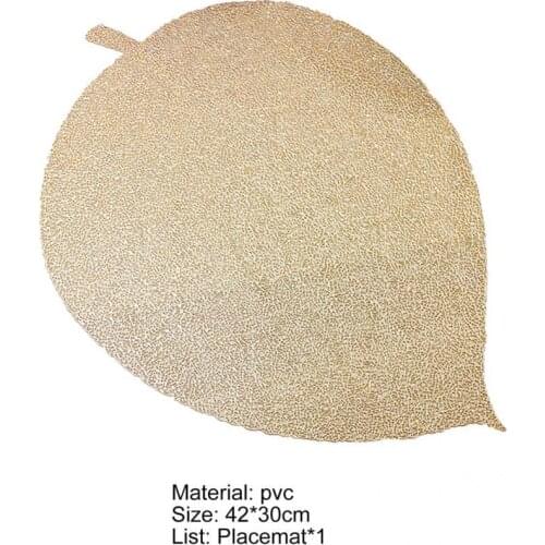 PVC Attractive Elastic Leaf Shape Place Mat Multi-use Place Mat Lightweight for Dorm