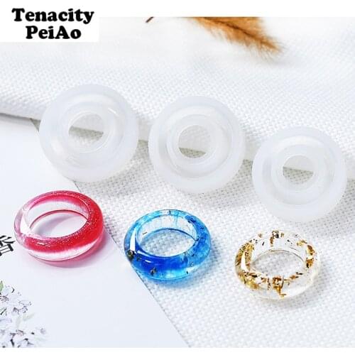 3 Sizes Transparent Silicone Mold Dried Flower for Epoxy Resin Decorative Craft DIY Arc Ring Molds Type Jewelry Making Tools