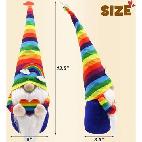 Rainbow Gnome Scandinavian Rudolph Faceless Doll Ornament Handmade LGBT Gay Pride Plush Doll Home Party Decor