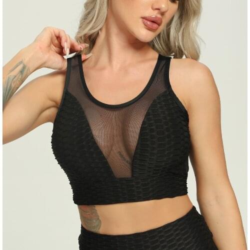 Sexy Sports bra Fitness Women crop top Sportswear Gym Straps Yoga Tops Female Shockproof Underwear Running Push Up Black Shirts