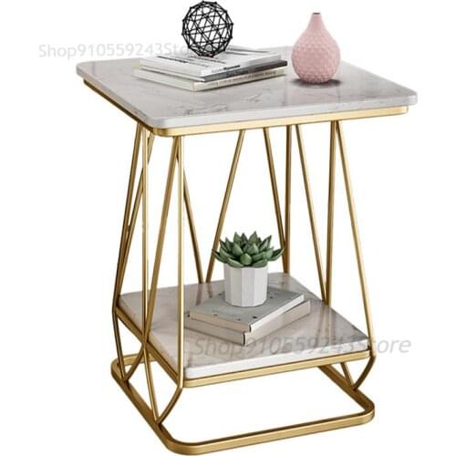 Light Luxury Marble Sofa Side Table Corner Table Modern Minimalist Living Room Small Coffee Table Bedside Table Side Cabinet Min