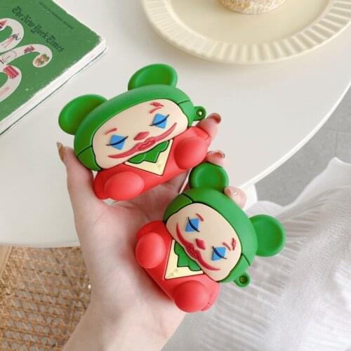 For AirPods 1 2 Protective Cover Creative Funny Clown Shell for AirPods Pro Wireless Bluetooth Headset Silicone Soft Shell 3D