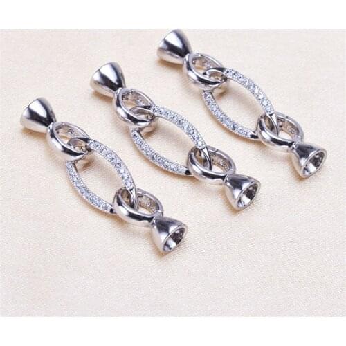 Clasps For Jewelry Making Fastening Accessories Copper Cubic Zirconia Infinity Clasps For DIY Pearls Necklace Bracelet Clasp