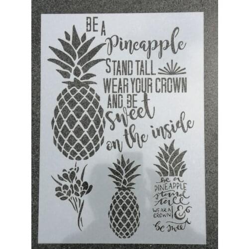 1pc Size A4 Pineapple DIY Layering Stencils Wall Painting Scrapbook Coloring Embossing Album Decorative Template