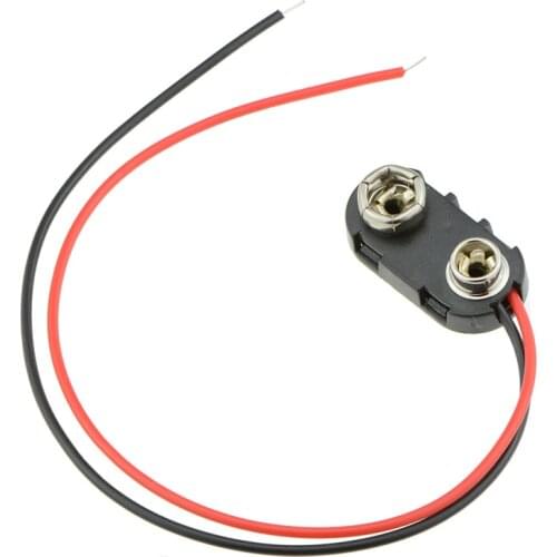 10 x PP3 9V Battery Connector Clip Hard Wearing ABS Tinned Wire Leads 150mm