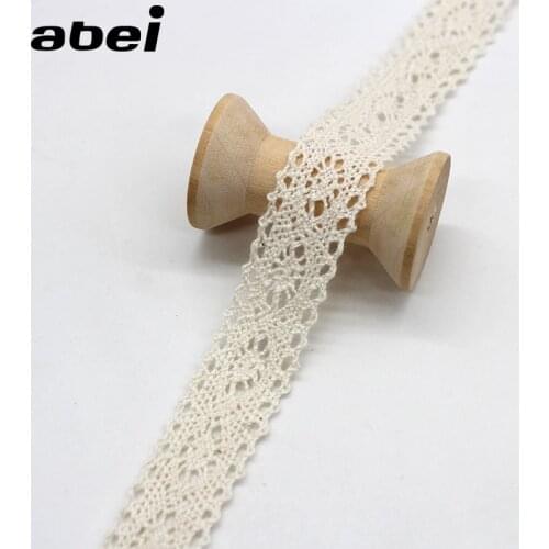 10yards/lot 19mm Beige Lace Trims Cotton Ribbon Material Garment Hometexile Accessories Wedding Craft Scrapbooking Lace Supplier