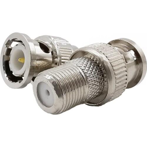 2Pcs BNC to F RF Coax Connector BNC Male Plug to F Type Female Jack TV Jack Plug Connector F Socket to BNC Plug RF Coax Adapter