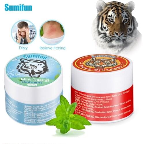 2Types Sumifun Tiger Balm Cooling Oil Cream Relieve Headache Dizziness Cold Ointment Mosquito Bites Anti Itch Massage Plaster