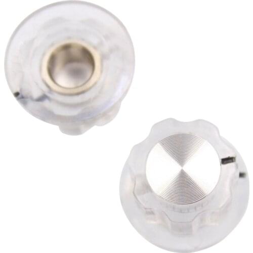 20x12mm Transparent ABS Plastic Fluted Skirt Pointer Knob For JAZZ BASS Guitar AMP Effect Pedal stomp box 1/4" brass hole