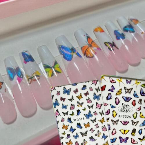 Butterfly Nail Art 3D Decal Stickers Butterflies Nails Self Adhesive Sticker Acrylic Manicure Decoration