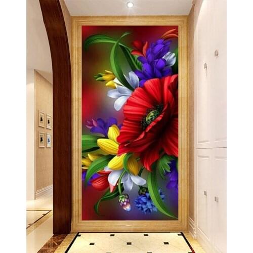 Diy poppy flower 5D Round Square Diamond Embroidery Cross Stitch Diamond Painting mosaic picture of rhinestones large Home Decor