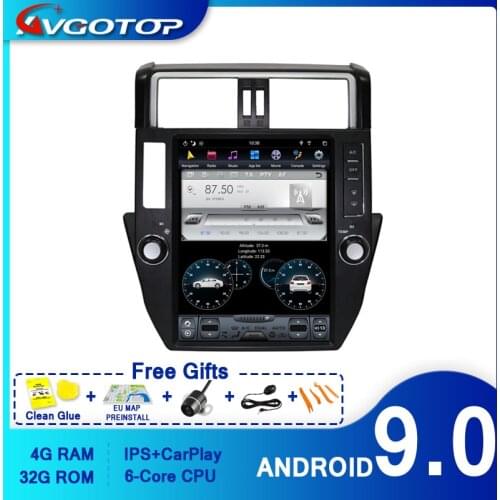 AVGOTOP Android 9.0 Tesla Car Multimedia System for TOYOYA PRADO 2010- 2013 6 core+4G+32G IPS Screen