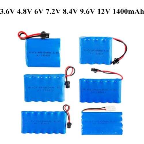 3.6V 4.8V 6V 7.2V 8.4V 9.6V 12V 1400mAh NiCD battery For RC Toys Cars Trucks Tank Guns Spare Parts AA Ni-CD Battery pack 1pcs