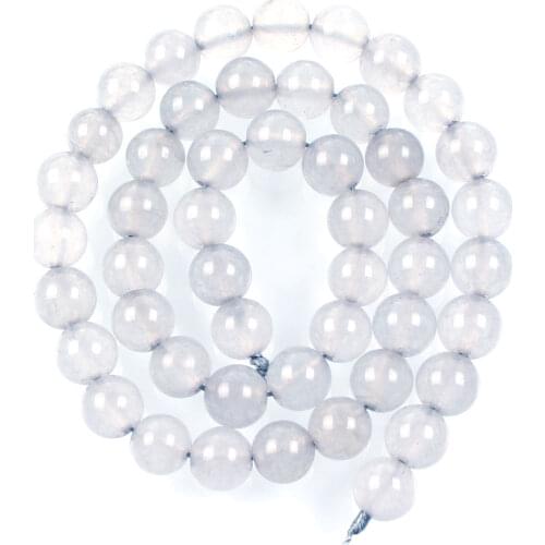 Natural Stone Beads Grey Transparent Marble Loose Beads for Jewelry Making Needlework DIY Bracelet Strand 4-12 MM