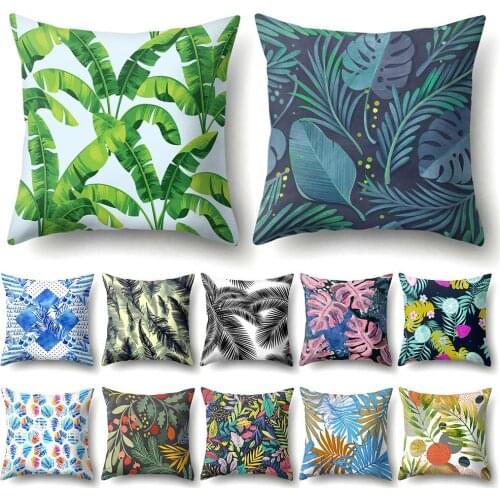Pillow Case 45*45 Fresh Leaves Plant Pillowcases Throw Pillow Cases Pillow Cover Decorative Pillows Cushion Cover Body Pillow