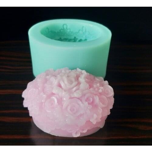 HC0168 PRZY Silicone Mold rose flower Soap Molds Silicone Fondant Mould Lace rose ball Clay Resin Gypsum Chocolate Candle Mold