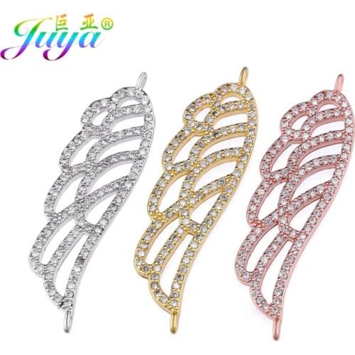 Juya DIY Womens Jewelry Findings Hand made Leaf Wing Flower Connector Charms Accessories For Bracelets Earrings Jewerly Making