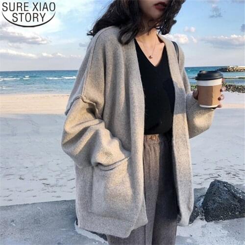 Cardigan Women Coat 2022 Autumn Winter Korean Cashmere Cardigan Knit Sweater Oversized Lady Fashion Clothes Elegant Tops 11261