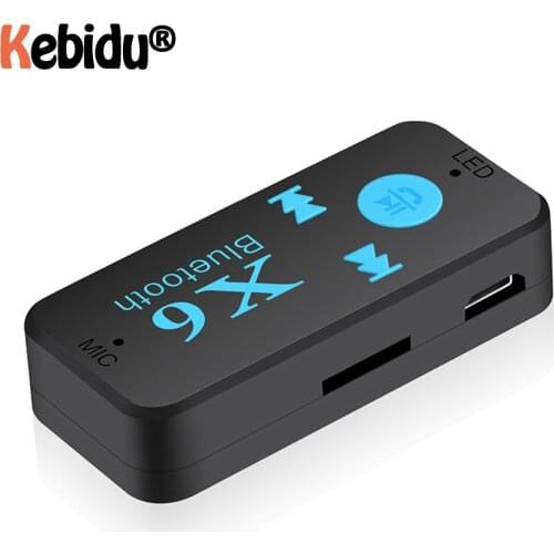 Kebidu X6 Wireless USB 3.5mm Audio Bluetooth 5.0 Receiver Jack TF Card Reader MIC Call Support For Car Speaker X6 Newest