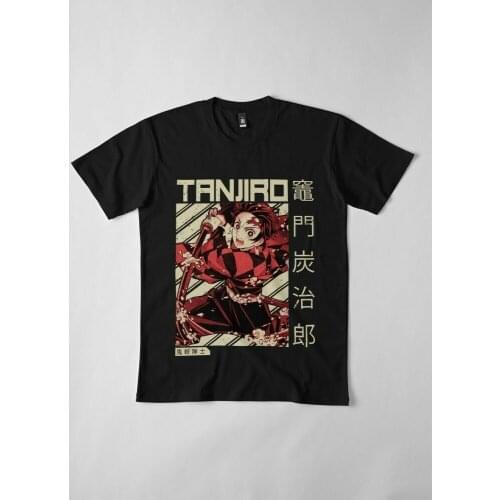 Kimetsu No Yaiba Demon Slayer Breath Of Water Tanjiro Profile Black T-Shirt New 2019 Summer Style T-Shirt