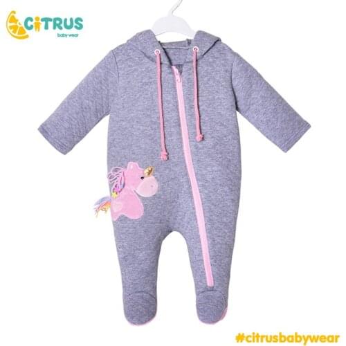 CITRUS 2020 Spring Autumn Newborn Baby Rompers Boy Girl Cotton Clothes Outfits Kids Jumpsuit Cartoon Unicorn Costume