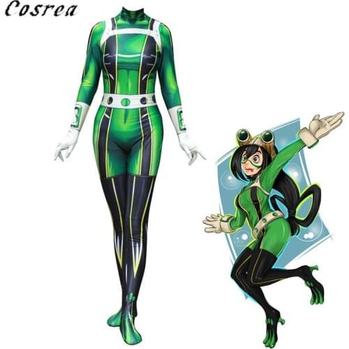 Ainiel My Hero Academia Froppy Tsuyu Asui Cosplay Costume Spandex Zentai Suit Women Girls Bodysuits Halloween Kids and Adults