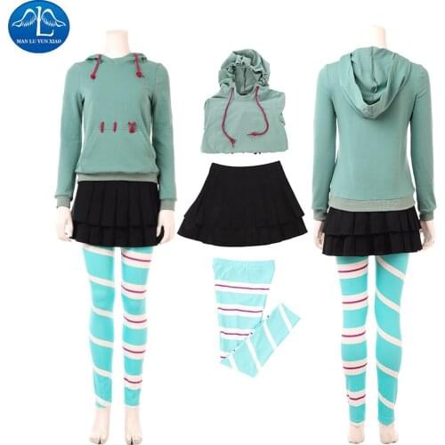Manluyunxiao Vanellope von Schweetz Cosplay Movie Ralph Breaks the Internet Sugar Rush Oufit Halloween Costumes For Kids Women