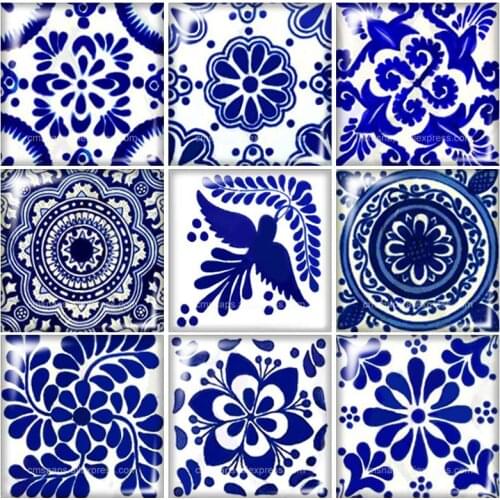 Beauty Vintagepatterns flowersSquare glass cabochon10pcs mixed 12mm/20mm/25mm/30mm Size flat backDIY JewelryFindings