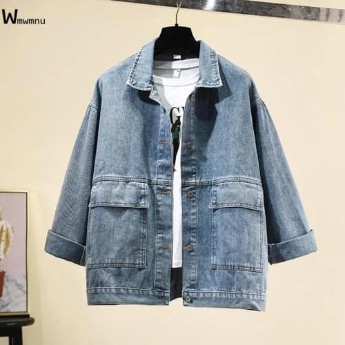 Spring Autumn Korean Loose Student Black Jean Coat Harajuku Vintage Long Sleeve Versatile Outerwear Women Casual Denim Jackets