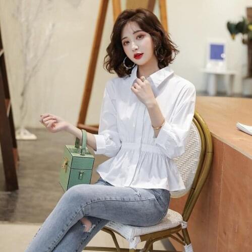 Summer Women Shirts Female Casual Turn-down Collar Solid Color Slim Blouses Plus Size Office Lady Slim Blusas Woman Tops Q447