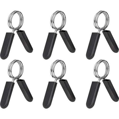 NEW-6 Pack 1 Inch (25 mm) Barbell Clip Clamps-Dumbbell Spring Collars for Standard Weight Bar,Working Out,Strength Training