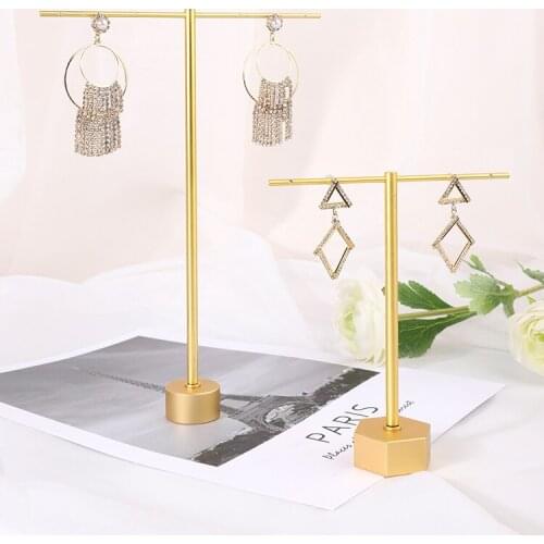 Elegant New Fashion Metal Earrings Display Holder Jewelry Display Stand Copper Drop stud Earrings Display Rack