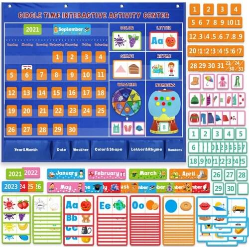 Learning Standard Pocket Chart For Classroom Home Teaching Kids Children Educational Tools Calendar Counting Wording Rhyme NEW