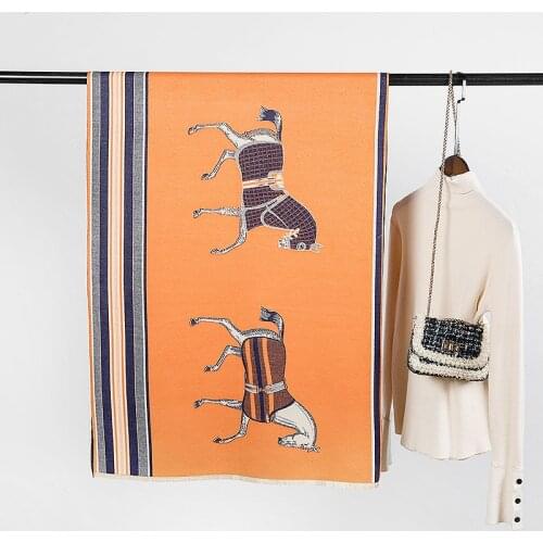 Luxury Winter Women Cashmere Scarf Fashion Kerchief Animal Print Warm Poncho Neck Scarfs Female Shawls and Scarves For Lady 2019