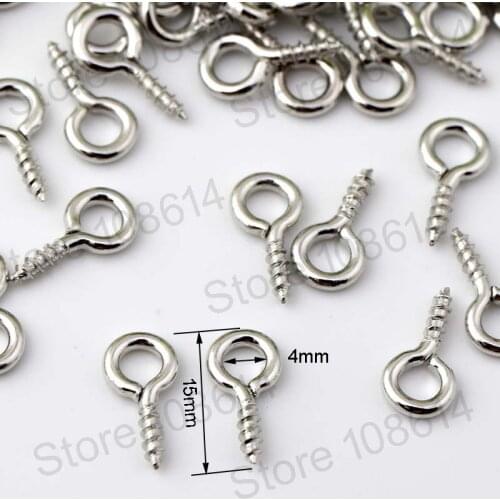 Manual DIY material sheep eye screw wearing pearl screw metal fittings thread sheep eye horns nails Diy Metal Fittings Material