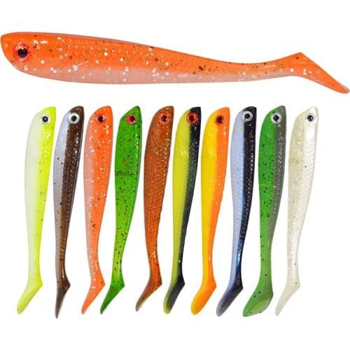 Fishing Lure Outdoor Artificial Silica Gel Soft Bait Wobbler 10pcs/set 2.8g/75mm 3D Simulation Eyes Bite Resistant Bionic Bait