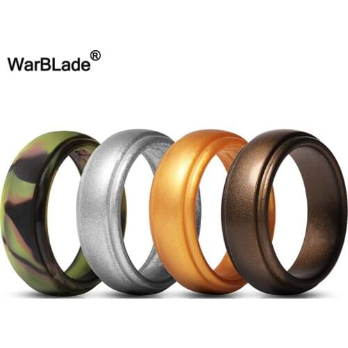 WBL Men Hypoallergenic Flexible Sports Antibacterial Silicone Rings Food Grade FDA Silicone Finger Ring Men Wedding Rubber Bands