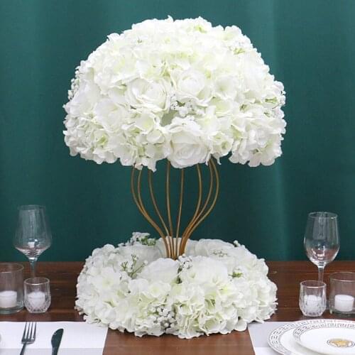 1set baby breath gypsophila artificial fower ball 35cm table centerpieces+40cm wreath+flower stand decor for wedding party event